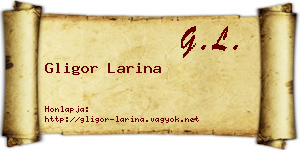 Gligor Larina névjegykártya